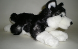 00149 Husky, Lying, With Beans, 10inch L, B And W