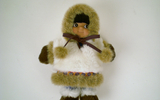 00938 Eskimo Doll, Girl, 8 Inch, B Bag, White