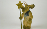 01032 Moose With Moon Staff Ornament