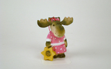 01061 Moose In Dress With Star Orn, 2.5 Inch