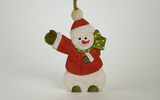 01240 Snowman Santa Ornament, 3.5 Inch