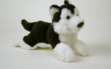 00160 Husky Plush Magnets, 6.5 Inch, B And W